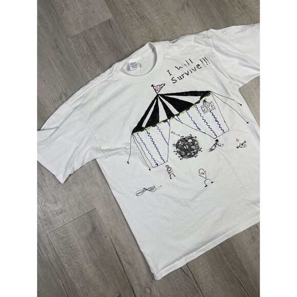 VTG 90s Circus Astroworld White SS Travis Scott  T-shirt XL  Grunge Emo Goth O - Picture 2 of 9